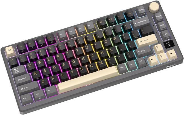 Alt view image 5 of 7 - RK ROYAL KLUDGE M75 2.4G Wireless/Bluetooth/USB-C Mechanical Keyboard 81Keys RGB Hot-Swappable Gasket Gamer Keyboard with Screen Black