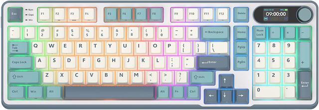 Main image of RK ROYAL KLUDGE RKS98 Mechanical Keyboard w/Smart Display & Knob, Top Mount 96% Wireless Mechanical Keyboard BT/2.4G/USB-C, Hot Swappable, Software Support, Massive Battery, 98 Keys