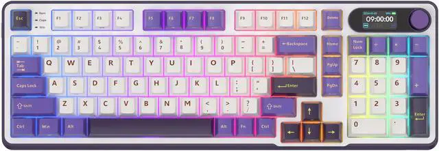 Main image of RK ROYAL KLUDGE S98 Mechanical Keyboard Smart Display Knob Top Mount 96% Wireless Gaming Keyboard BT/2.4G/USB-C Hot Swappable 98 Keys Software Support