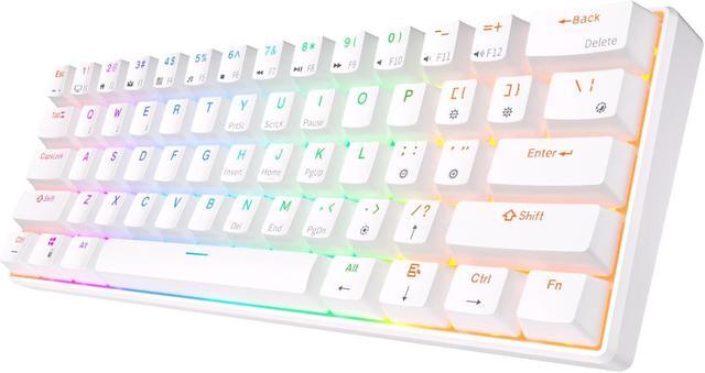 Alt view image 3 of 5 - RK ROYAL KLUDGE RK61 Tri-mode BT5.0/2.4G/USB Mechanical Keyboard 60% 61 Keys RGB Hot-swappable Bluetooth Wireless Gamer Keyboard Red Switch White