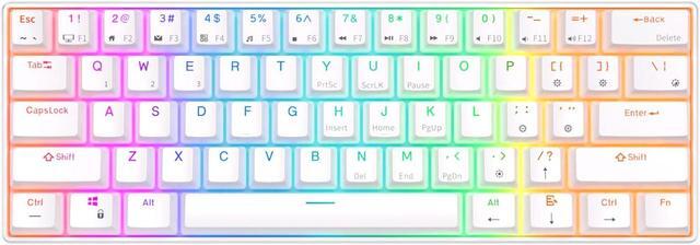 Main image of RK ROYAL KLUDGE RK61 Tri-mode BT5.0/2.4G/USB Mechanical Keyboard 60% 61 Keys RGB Hot-swappable Bluetooth Wireless Gamer Keyboard Red Switch White