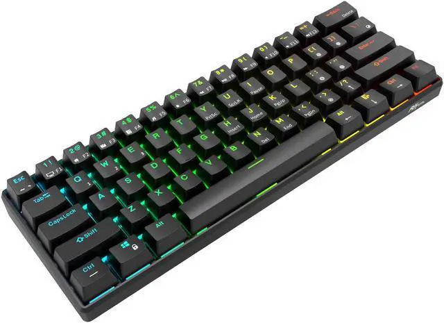 Alt view image 3 of 6 - RK ROYAL KLUDGE RK61 Tri-mode BT5.0/2.4G/USB Mechanical Keyboard 60% 61 Keys RGB Hot-swappable Bluetooth Wireless Gamer Keyboard Red Switch Black