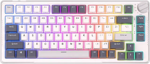 Main image of RK ROYAL KLUDGE H81 Hot Swappable Mechanical Keyboard, Triple Mode 2.4Ghz/BT5.1/USB-C Knob Control Wireless Gaming Keyboard Gasket Mounted with RGB Backlit Brown Switch, 75% Layout 81 Keys