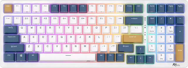 Alt view image 2 of 6 - RK ROYAL KLUDGE RK98 Wireless Mechanical Keyboard Triple Mode 2.4G/BT5.1/USB-C 100 Keys Hot Swappable Red Switches with Number Pad RGB Backlit 3750mAh Battery NKRO Gaming Keyboard Ergonomic Design