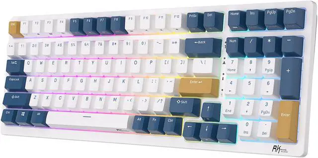 Alt view image 6 of 6 - RK ROYAL KLUDGE RK98 Wireless Mechanical Keyboard Triple Mode 2.4G/BT5.1/USB-C 100 Keys Hot Swappable Red Switches with Number Pad RGB Backlit 3750mAh Battery NKRO Gaming Keyboard Ergonomic Design