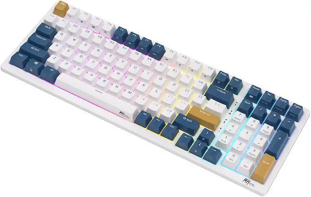 Alt view image 4 of 6 - RK Royal Kludge RK98 2.4G Wireless Gaming Mechanical Keyboard 100 Keys RGB Backlight Hot-swappable Bluetooth Russian Keyboard Red Switch White