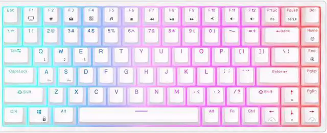 Alt view image 2 of 7 - RK ROYAL KLUDGE RK84 Wireless RGB 75% Triple Mode BT5.0/2.4G/USB-C Hot Swappable Mechanical Keyboard 84 Keys Wireless Gaming Keyboard High-Capacity Battery Blue Switch White