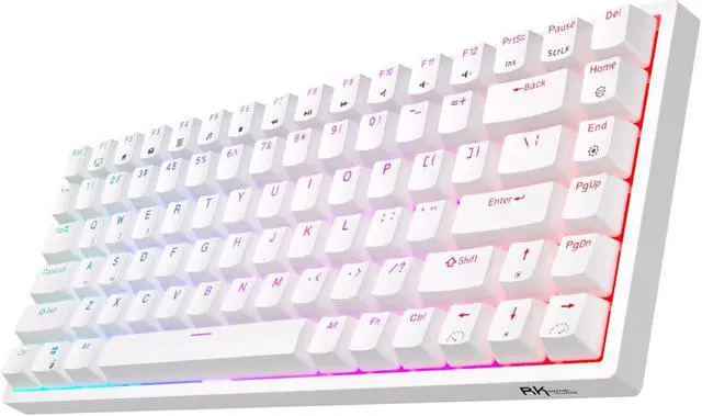 Alt view image 6 of 7 - RK ROYAL KLUDGE RK84 Wireless RGB 75% Triple Mode BT5.0/2.4G/USB-C Hot Swappable Mechanical Keyboard 84 Keys Wireless Gaming Keyboard High-Capacity Battery Blue Switch White