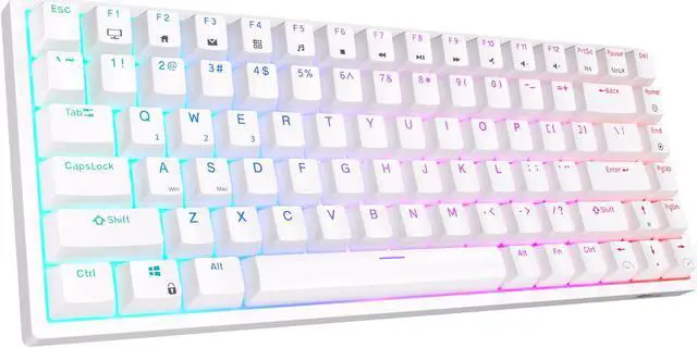 Alt view image 3 of 7 - RK ROYAL KLUDGE RK84 Wireless RGB 75% Triple Mode BT5.0/2.4G/USB-C Hot Swappable Mechanical Keyboard 84 Keys Wireless Gaming Keyboard High-Capacity Battery Blue Switch White