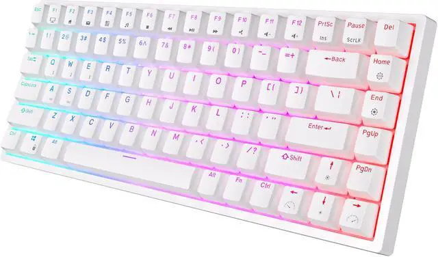 Main image of RK ROYAL KLUDGE RK84 Wireless RGB 75% Triple Mode BT5.0/2.4G/USB-C Hot Swappable Mechanical Keyboard 84 Keys Wireless Gaming Keyboard High-Capacity Battery Blue Switch White