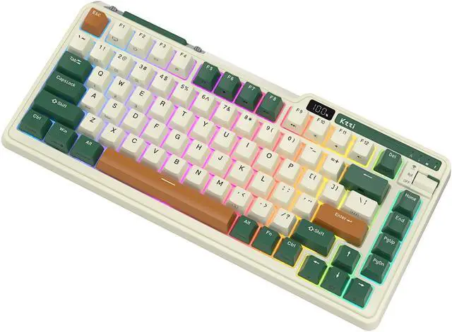 Alt view image 4 of 7 - RK ROYAL KLUDGE KZZI K75 PRO RGB 75% Wireless Gasket Mechanical Keyboard Triple Mode BT 5.0/2.4G/USB-C 82 Keys Hot Swappable Gaming Keyboard Knob Power Display Custom Linear Switches