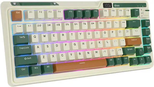 Alt view image 6 of 7 - RK ROYAL KLUDGE KZZI K75 PRO RGB 75% Wireless Gasket Mechanical Keyboard Triple Mode BT 5.0/2.4G/USB-C 82 Keys Hot Swappable Gaming Keyboard Knob Power Display Custom Linear Switches