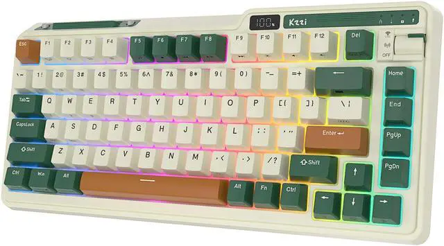 Alt view image 7 of 7 - RK ROYAL KLUDGE KZZI K75 PRO RGB 75% Wireless Gasket Mechanical Keyboard Triple Mode BT 5.0/2.4G/USB-C 82 Keys Hot Swappable Gaming Keyboard Knob Power Display Custom Linear Switches
