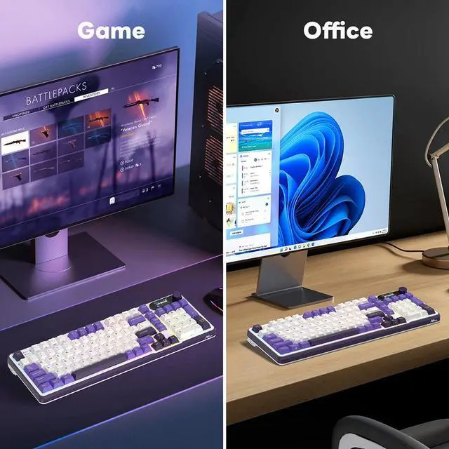 Alt view image 6 of 7 - RK ROYAL KLUDGE S98 Mechanical Keyboard Smart Display Knob Top Mount 96% Wireless Gaming Keyboard BT/2.4G/USB-C Hot Swappable 98 Keys Software Support