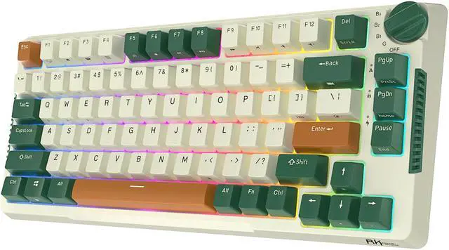 Main image of RK ROYAL KLUDGE H81 Wireless Mechanical Keyboard, 75% Knob Control Triple Mode BT5.1/2.4Ghz/USB-C Gaming Keyboard Gasket Mount with RGB Backlit 3750mAH Battery Hot Swappable Skycan Switch