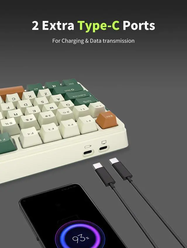 Alt view image 5 of 7 - RK ROYAL KLUDGE H81 Wireless Mechanical Keyboard, 75% Knob Control Triple Mode BT5.1/2.4Ghz/USB-C Gaming Keyboard Gasket Mount with RGB Backlit 3750mAH Battery Hot Swappable Skycan Switch