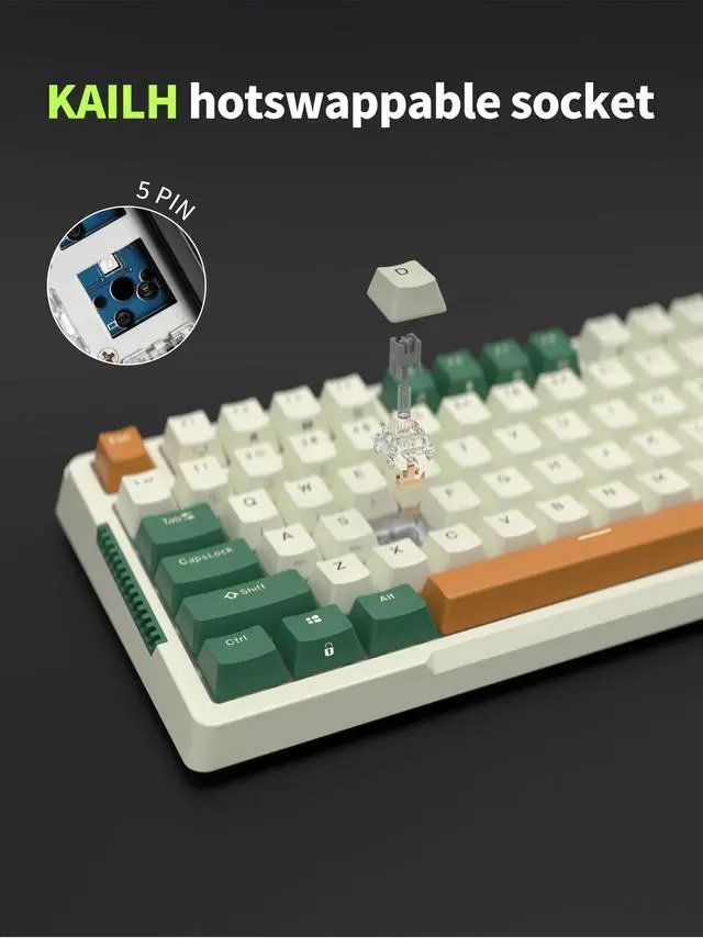 Alt view image 6 of 7 - RK ROYAL KLUDGE H81 Wireless Mechanical Keyboard, 75% Knob Control Triple Mode BT5.1/2.4Ghz/USB-C Gaming Keyboard Gasket Mount with RGB Backlit 3750mAH Battery Hot Swappable Skycan Switch