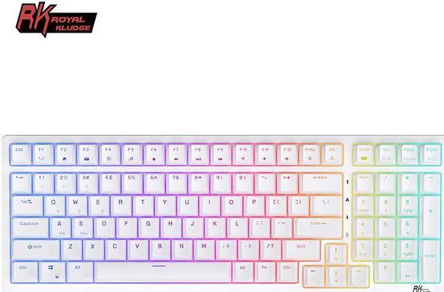 Alt view image 7 of 7 - RK ROYAL KLUDGE RK98 Wireless Mechanical Keyboard Triple Mode 2.4G/BT5.1/USB-C 100 Keys Hot Swappable RGB Backlit 3750mAh Battery Gaming Keyboard Ergonomic Design