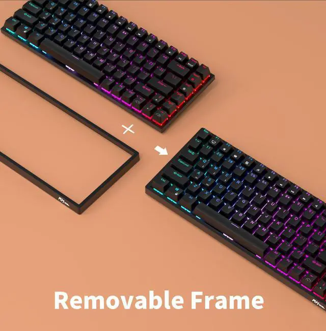 Alt view image 7 of 7 - RK ROYAL KLUDGE RK84 Wireless RGB 75% Triple Mode BT5.0/2.4G/USB-C Hot Swappable Mechanical Keyboard, 84 Keys Wireless Gaming Keyboard w/High-Capacity Battery, Blue Switch