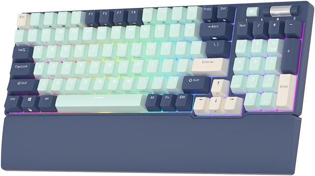 RK ROYAL KLUDGE RK96 Wireless Bluetooth Mechanical Keyboard 96 Keys RGB  Tri-Mode BT5.0/2.4G/USB Hot-swappable Gamer Keyboard Blue Switch Black