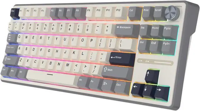 Main image of RK ROYAL KLUDGE R87 Pro Wired Gaming Keyboard Gasket Mechanical Keyboard RGB Hot Swappable Knob Backlit Gaming Keyboard 88 Keys TKL Gasket Mounted Custom Keyboard with QMK/VIA Brown Switch