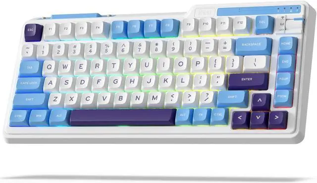 Main image of RK ROYAL KLUDGE K75 Lite Wireless Mechanical Keyboard, 75% Gasket Mount RGB Gaming Keyboard w/ 3-Mode Knob BT 5.0/2.4G/USB-C Wired, Hot Swappable, 5-Layer Padding & Creamy Linear Switches, 82 Keys