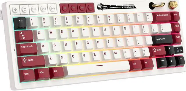 Alt view image 3 of 7 - RK ROYAL KLUDGE M65 Wireless RGB Mechanical Keyboard with Volume Knob Tri-Mode 2.4G/USB-C/BT Gasket Mounted 60% Gaming Keyboard with 66Keys PBT Keycaps QMK/VIA Hot Swappable Cream Switch