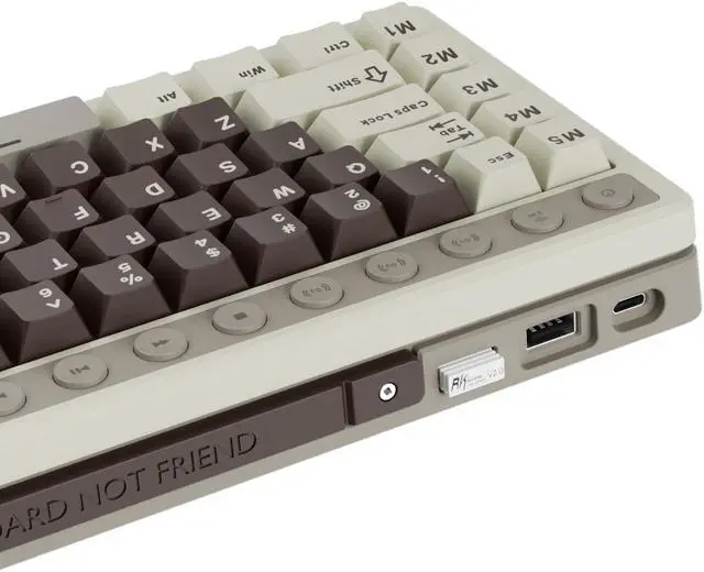 Alt view image 6 of 7 - RK ROYAL KLUDGE M70 Mocha Grey 73 Key Tri-Mode Wireless With TFT Screen Gasket Mechanical Keyboard Beige Switch