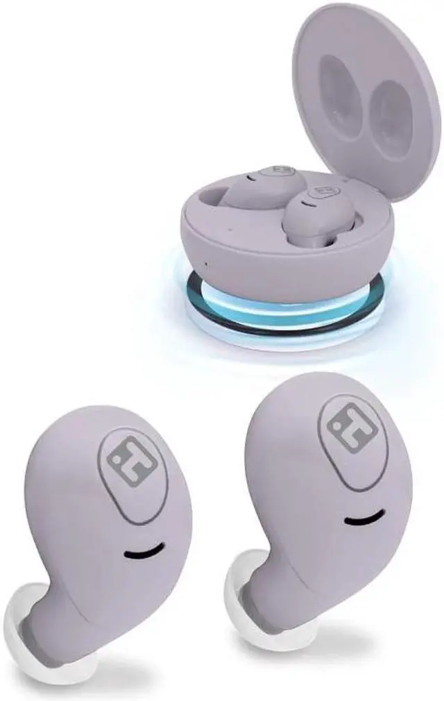Main image of XT-59 Water-Resistant Wireless Bluetooth Earbuds with Round Charging Case (BE-200)