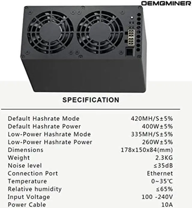 Alt view image 5 of 5 - OEMGMINER Goldshell Mini Doge 2 II Miner for Doge Coin & LTC Dual Mode 420M/400W or 335M/260W With PSU