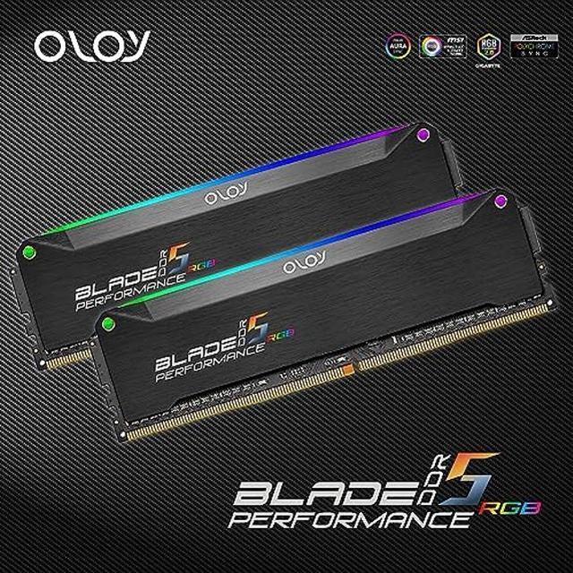 OLOy DDR5 RAM 32GB (2x16GB) Black Hairline Blade RGB 7200 MHz CL36 1.45v  Gaming UDIMM for Intel (MD5U1672360IRKDE)
