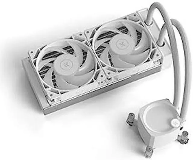 Alt view image 2 of 5 - EK Nucleus AIO CR240 Lux White D-RGB All-in-One Liquid CPU Cooler with EK FPT Fans, Water Cooling Computer Parts, 120mm Fan, Compatible with Latest Intel & AMD CPUs