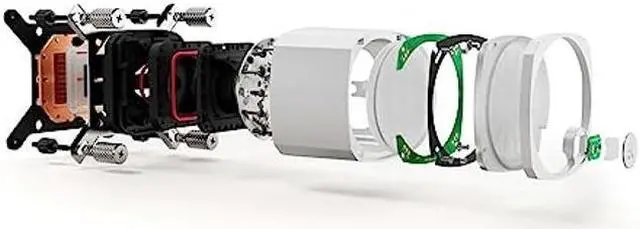 Alt view image 3 of 5 - EK Nucleus AIO CR240 Lux White D-RGB All-in-One Liquid CPU Cooler with EK FPT Fans, Water Cooling Computer Parts, 120mm Fan, Compatible with Latest Intel & AMD CPUs