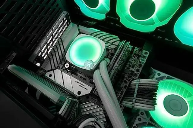 Alt view image 5 of 5 - EK Nucleus AIO CR240 Lux White D-RGB All-in-One Liquid CPU Cooler with EK FPT Fans, Water Cooling Computer Parts, 120mm Fan, Compatible with Latest Intel & AMD CPUs