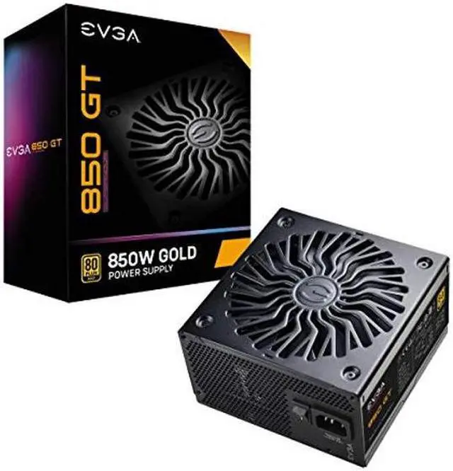 Main image of EVGA SuperNOVA 850 GT, 80 Plus Gold 850W, Fully Modular, Auto Eco Mode with FDB Fan, 7 Year Warranty, Includes Power ON Self Tester, Compact 150mm Size, Power Supply 220-GT-0850-Y1
