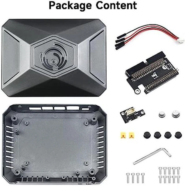 Alt view image 2 of 5 - Waveshare Aluminum Case for Jetson Nano Developer Kit with GPIO Adapter ONLY for Waveshare Jetson-Nano-DEV-KIT