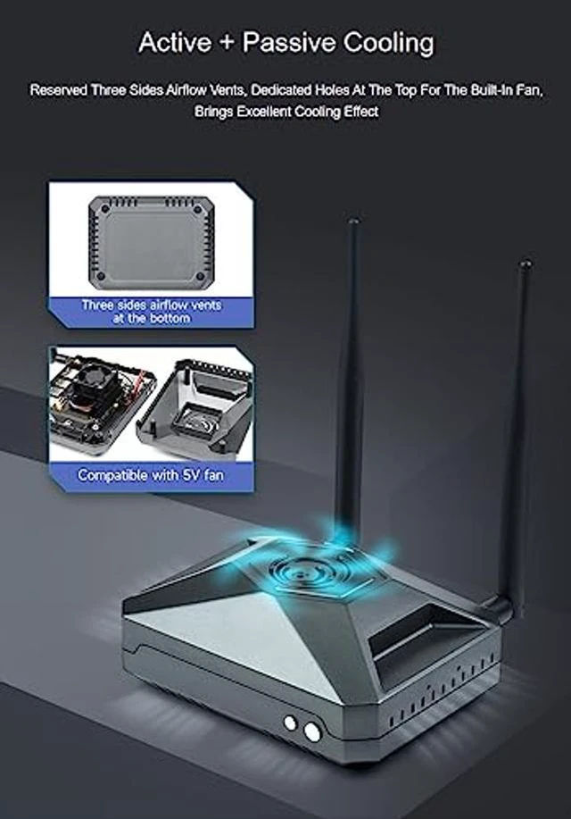 Alt view image 5 of 5 - Waveshare Aluminum Case for Jetson Nano Developer Kit with GPIO Adapter ONLY for Waveshare Jetson-Nano-DEV-KIT