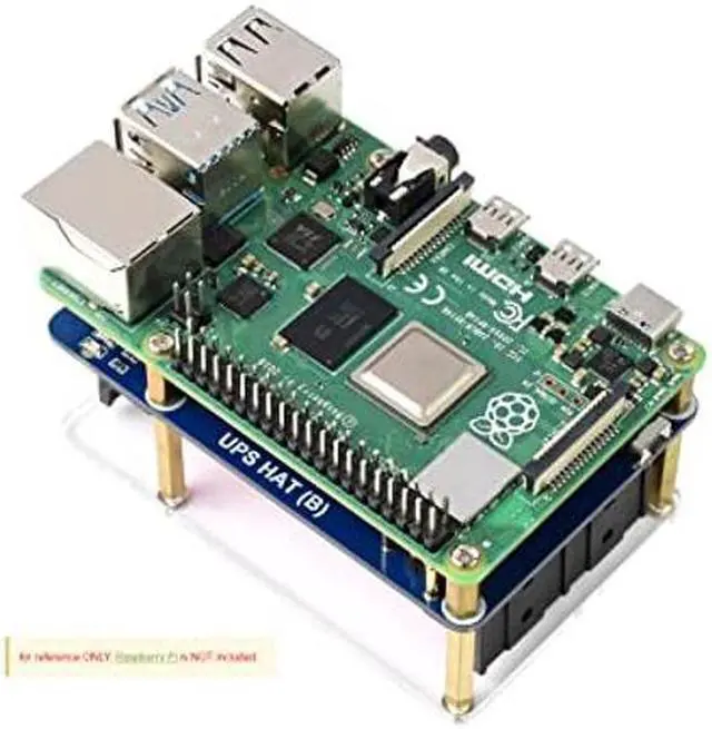 Alt view image 5 of 5 - Waveshare UPS HAT (B) for Raspberry Pi 5V Uninterruptible Power Supply 5A High Current with Pogo Pins Connector