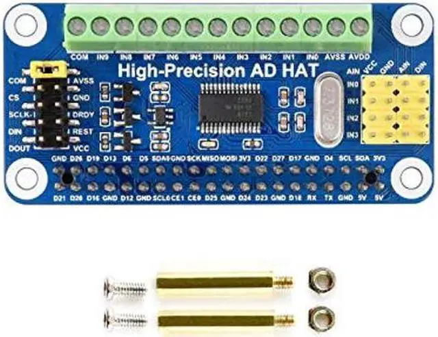 Main image of Waveshare High-Precision AD HAT for Raspberry Pi with ADS1263 10-Ch 32-Bit ADC Compatible with Raspberry Pi Series and Jetson Nano