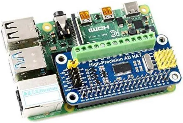 Alt view image 5 of 5 - Waveshare High-Precision AD HAT for Raspberry Pi with ADS1263 10-Ch 32-Bit ADC Compatible with Raspberry Pi Series and Jetson Nano