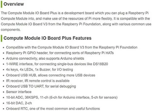 Alt view image 5 of 5 - Waveshare Compute Module IO Board Plus Development Composite Breakout Board for Developing with Raspberry Pi CM3 CM3L Various Common Use Components