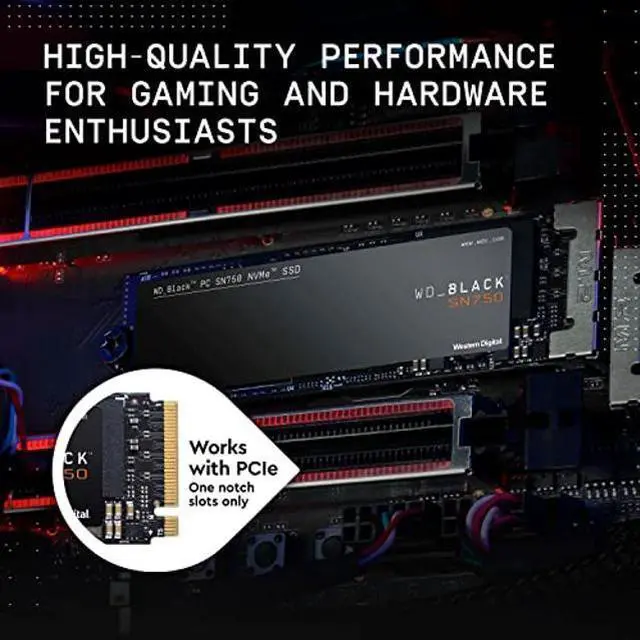 Alt view image 3 of 5 - WD_BLACK 1TB SN750 NVMe Internal Gaming SSD Solid State Drive - Gen3 PCIe, M.2 2280, 3D NAND, Up to 3,470 MB/s - WDS100T3X0C