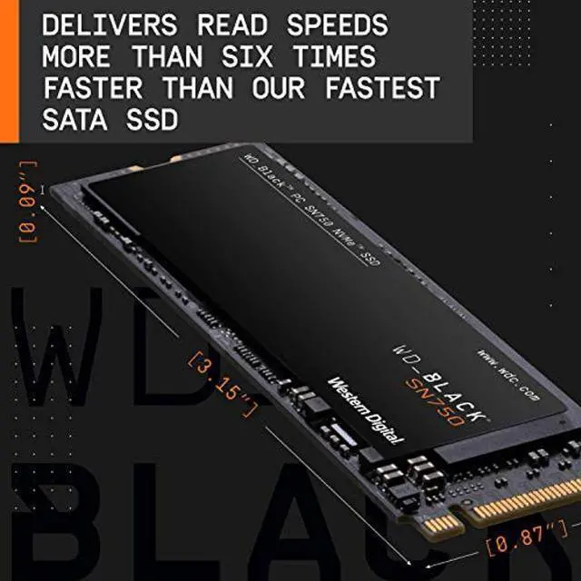 Alt view image 2 of 5 - WD_BLACK 1TB SN750 NVMe Internal Gaming SSD Solid State Drive - Gen3 PCIe, M.2 2280, 3D NAND, Up to 3,470 MB/s - WDS100T3X0C