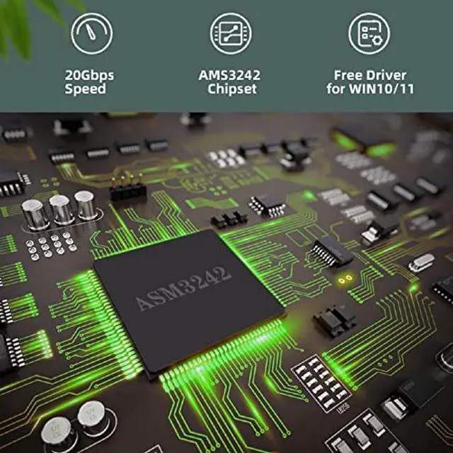 Alt view image 3 of 5 - xiwai 20Gbps USB 3.2 Gen2 Type-C USB-C to PCI-E 4X Express Card Adapter for Desktop Motherboard