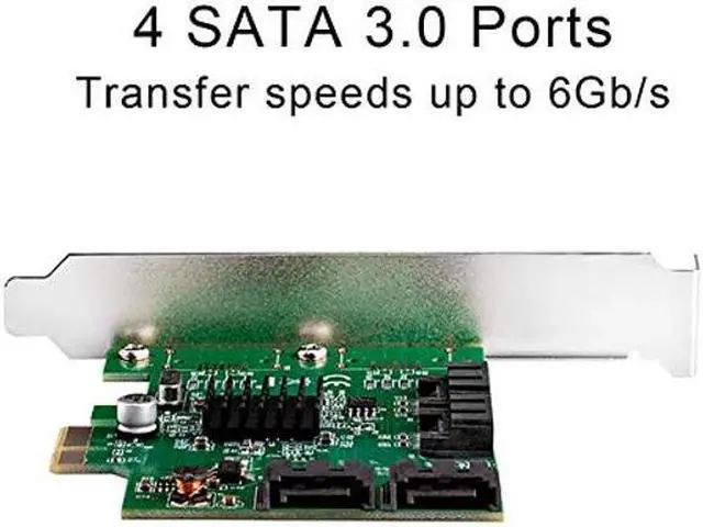 Alt view image 4 of 5 - I/O Crest 4 Port SATA III PCI-e 2.0 x1 Controller Card Marvell 9215 Non-Raid with Low Profile Bracket SI-PEX40064