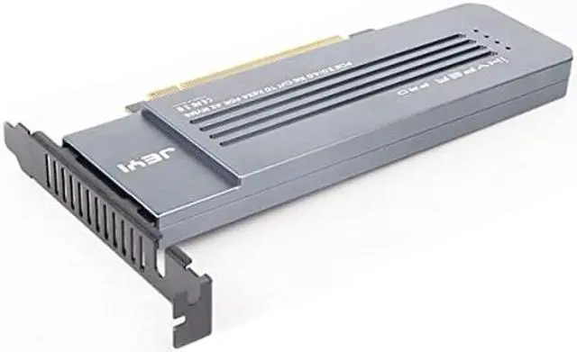 Alt view image 2 of 5 - JEYI Quad NVMe PCIe 4.0 Expansion Card with Heatsink Enclosure, Supports 4 NVMe M.2 SSD 2280 up to 8TB, Raid Bandwidth 256Gbps, Required Bifurcation