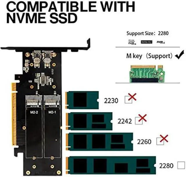 Alt view image 5 of 5 - JEYI Quad NVMe PCIe 4.0 Expansion Card with Heatsink Enclosure, Supports 4 NVMe M.2 SSD 2280 up to 8TB, Raid Bandwidth 256Gbps, Required Bifurcation