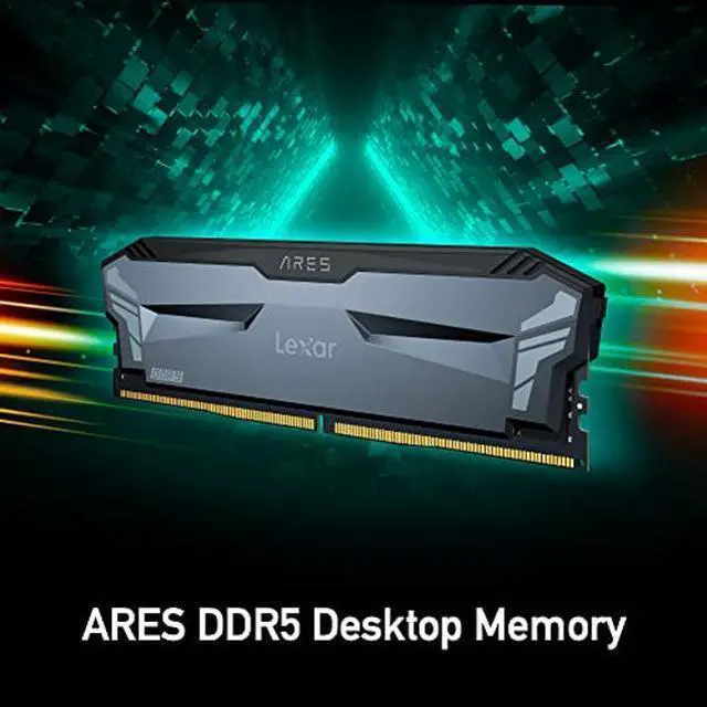 Alt view image 2 of 5 - Lexar ARES 32GB (2x16GB) DDR5 RAM 5200MHz CL38 Desktop Memory (Gray) LD5CU016G-R5200GD2A -  Exclusive