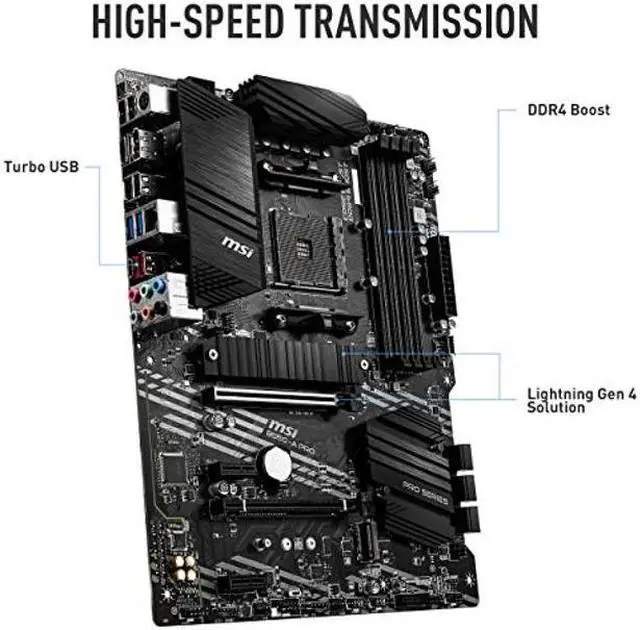 Alt view image 4 of 5 - MSI B550-A PRO ProSeries Motherboard (AMD AM4, DDR4, PCIe 4.0, SATA 6Gb/s, M.2, USB 3.2 Gen 2, HDMI/DP, ATX)
