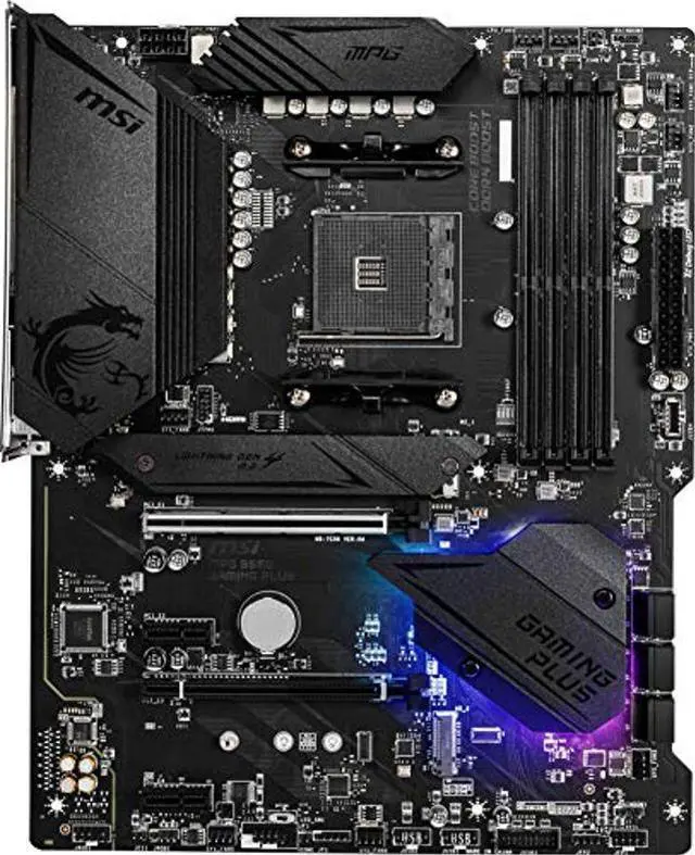 Alt view image 2 of 5 - MSI MPG B550 GAMING PLUS Gaming Motherboard (AMD AM4, DDR4, PCIe 4.0, SATA 6Gb/s, M.2, USB 3.2 Gen 2, HDMI/DP, ATX)